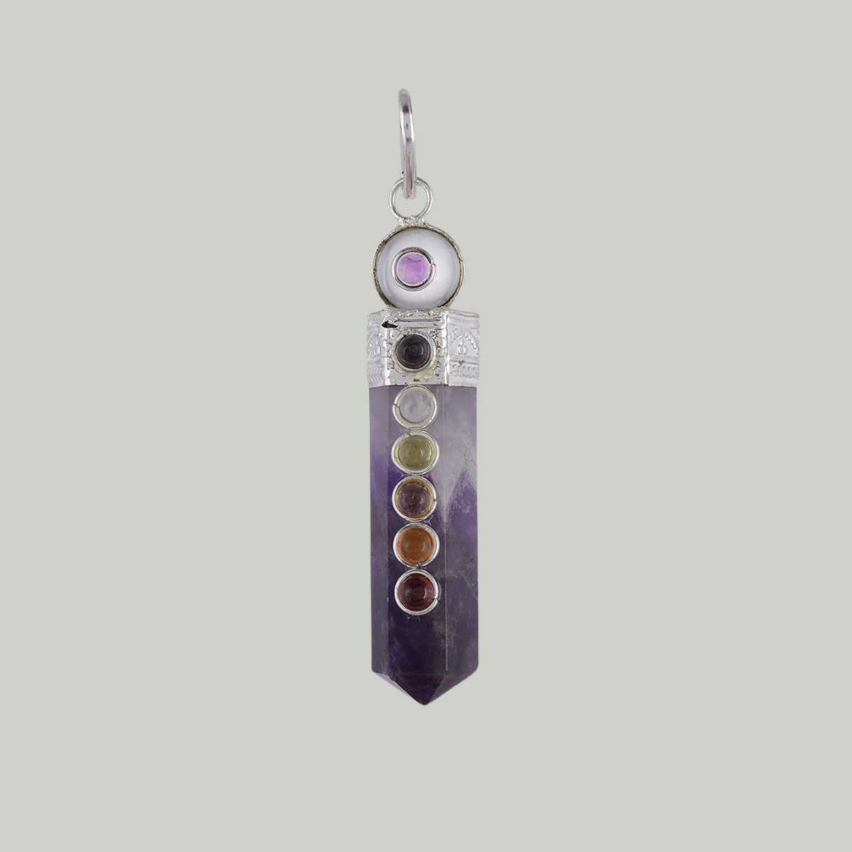 Purple Amethyst - Seven Chakra Pendant