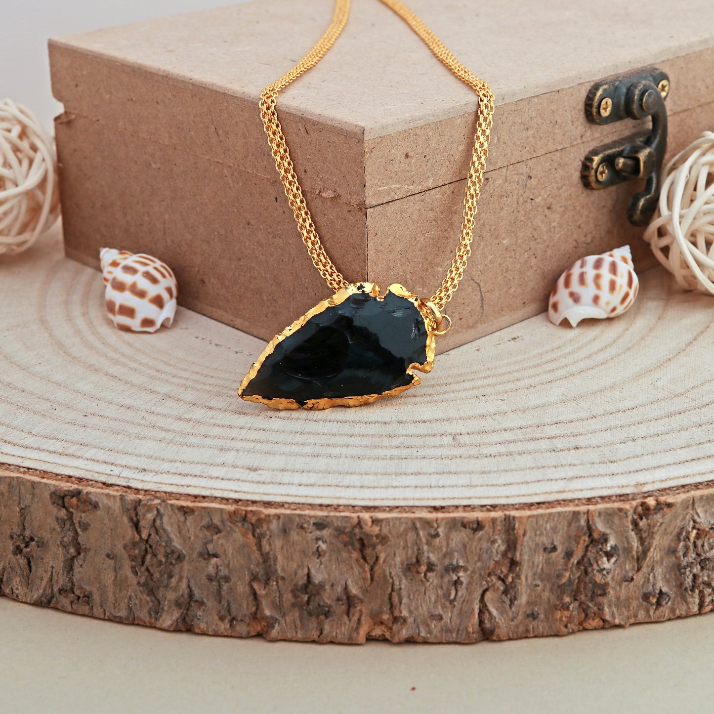 Black Tourmaline Arrowhead Pendant