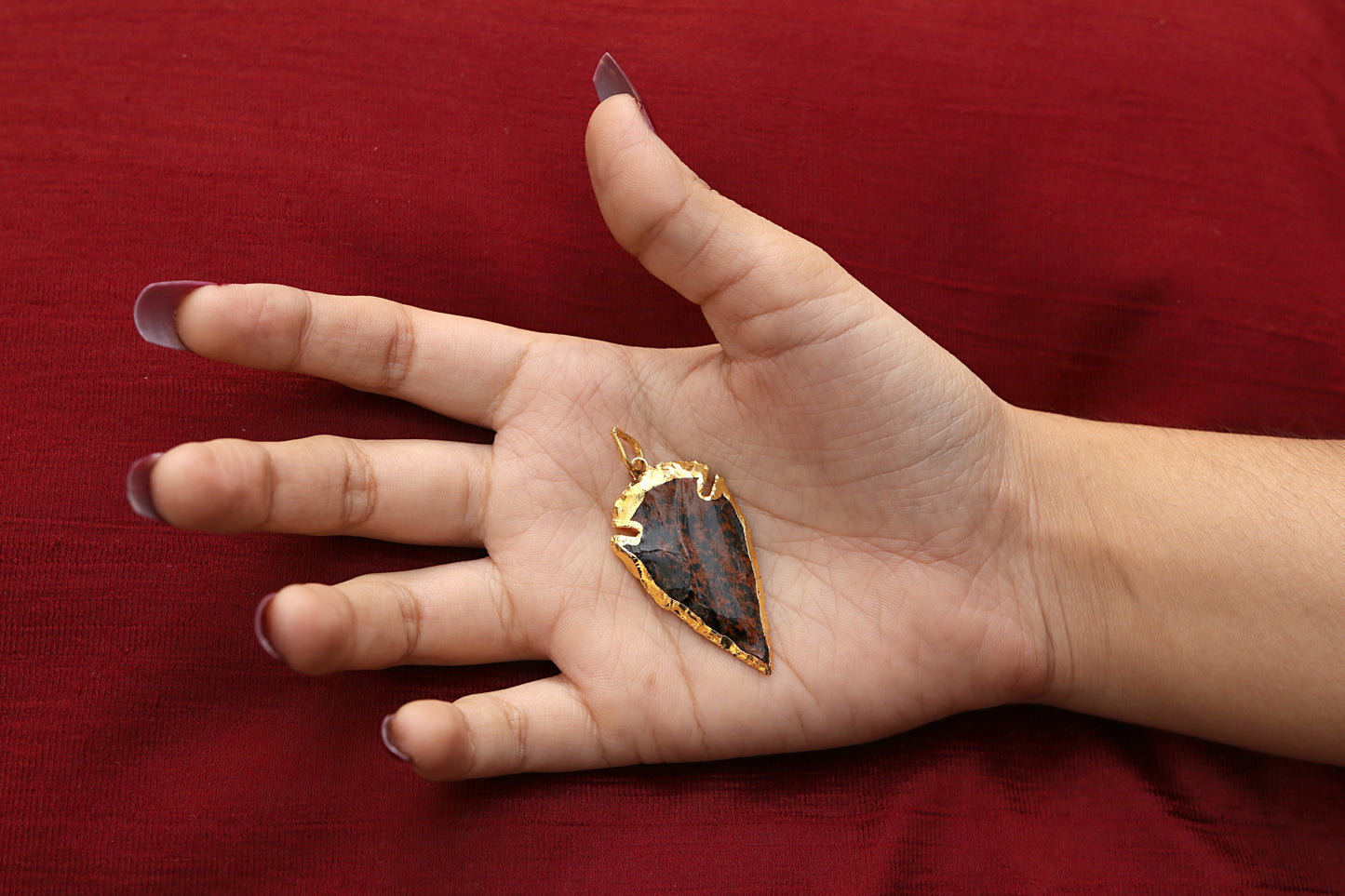 Mahogany Jasper Arrowhead Pendant