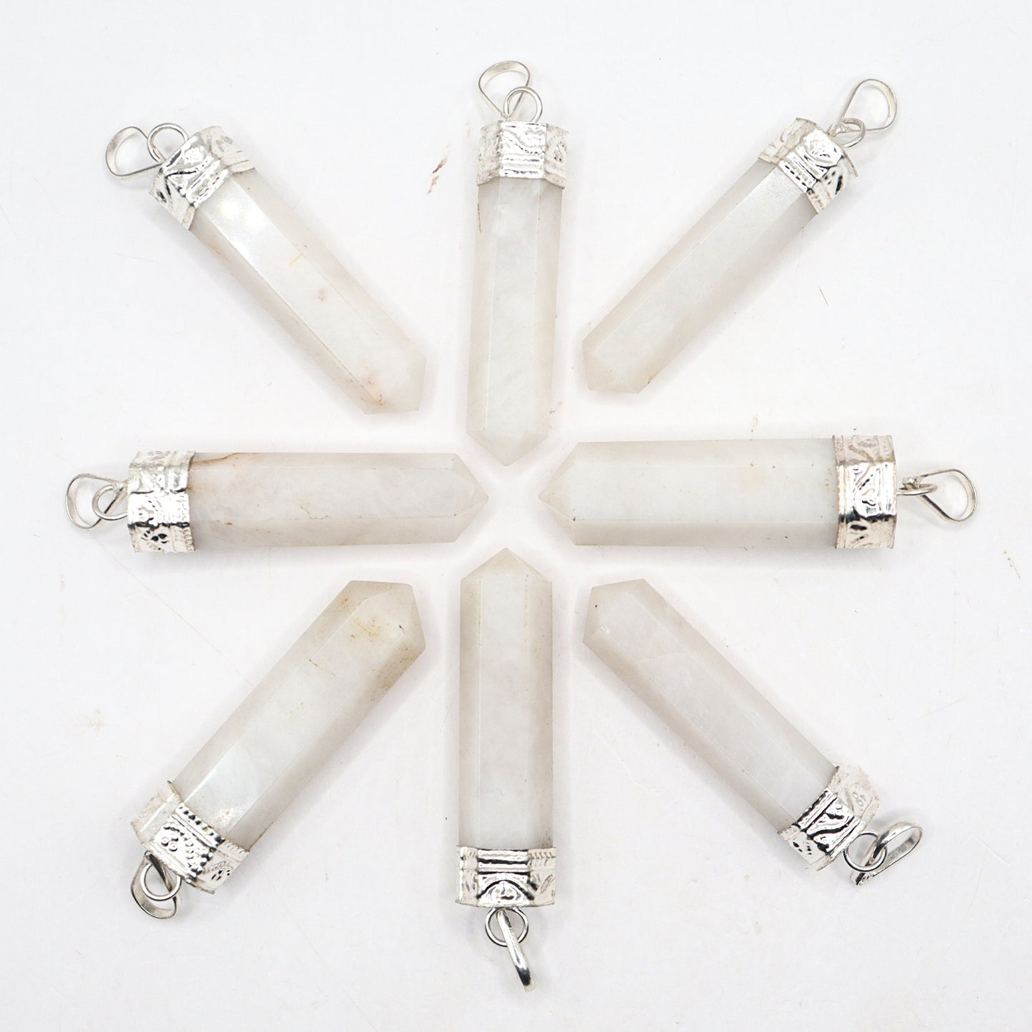 White Quartz Pencil Pendant - Bullet Typed