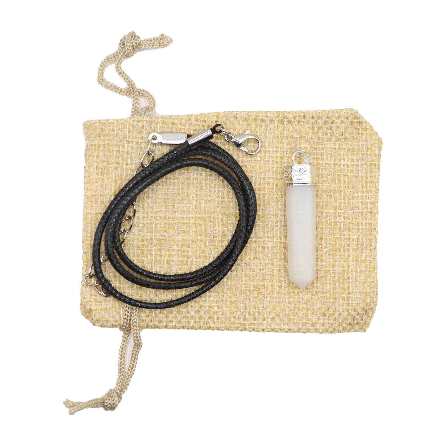 White Quartz Pencil Pendant - Bullet Typed