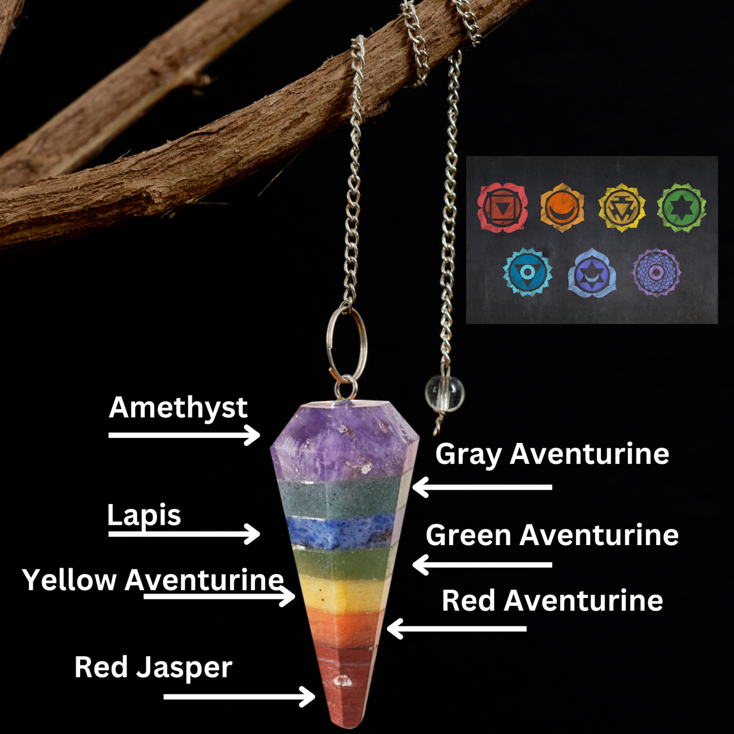 7 Chakra Point Pendulum