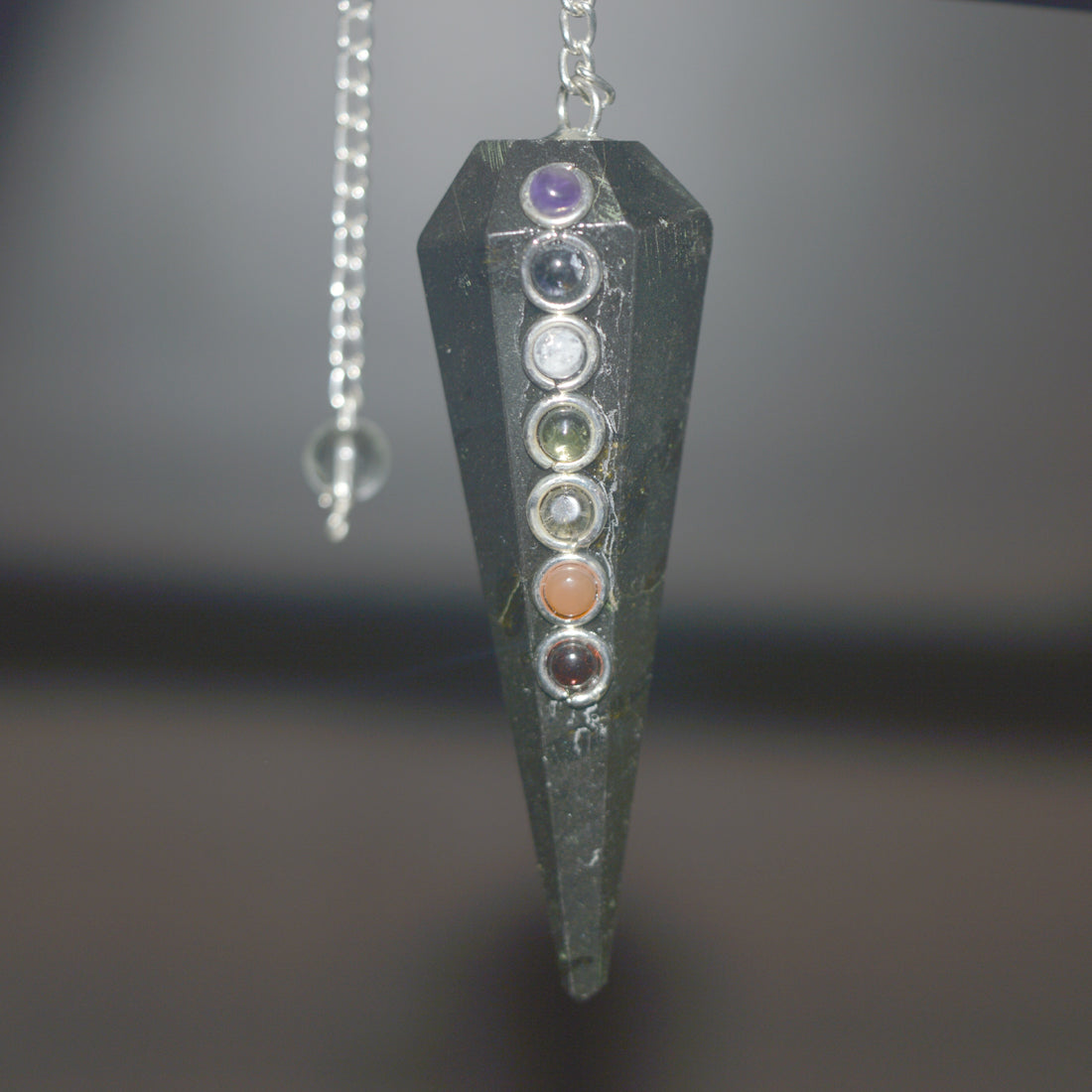 Black Tourmaline Seven Chakra Crystal Stone Pendulum Dowser Crystal Pendulum Reiki Healing Crystal