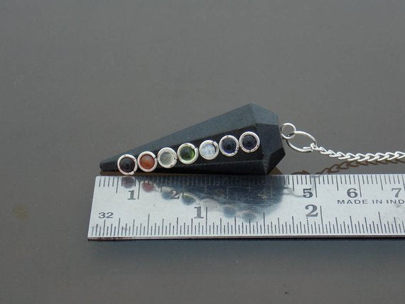 Black Tourmaline Seven Chakra Crystal Stone Pendulum Dowser Crystal Pendulum Reiki Healing Crystal