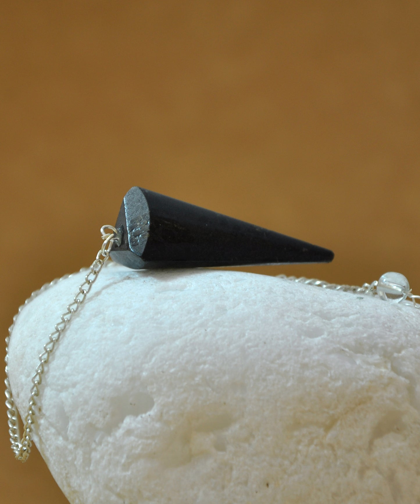 Black Tourmaline Prism Shaped Pendulum Dowser Crystal Pendulum Reiki Healing Crystal