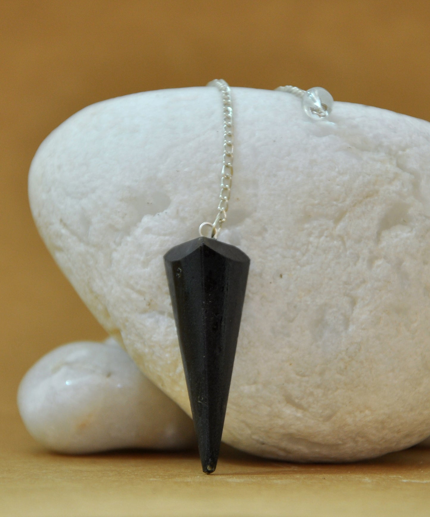 Black Tourmaline Prism Shaped Pendulum Dowser Crystal Pendulum Reiki Healing Crystal