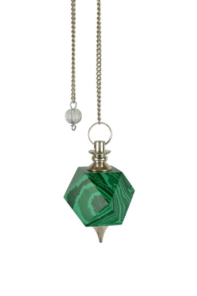 Green Malachite Pentagonal Shaped Healing Dowser Pendulum