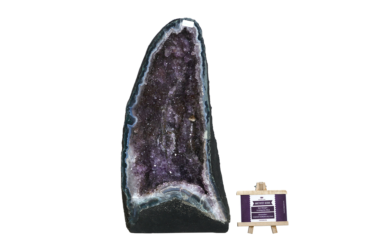 Amethyst Geode cathedral crystal cluster - 11.5(H)X7.4(W)X4.4(L) Inch(19.294Lb)