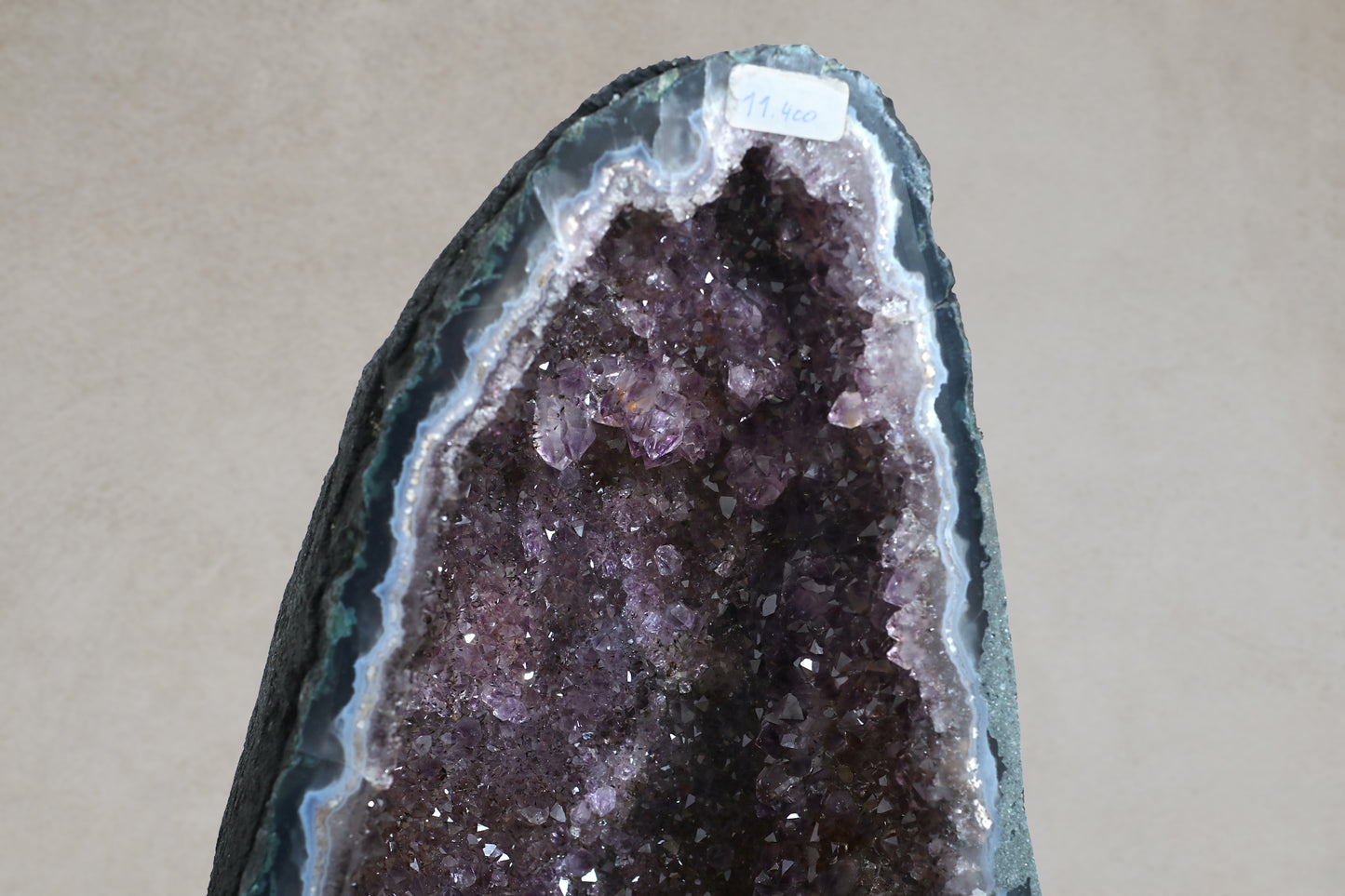 Amethyst Geode cathedral crystal cluster - 11.5(H)X7.4(W)X4.4(L) Inch(19.294Lb)