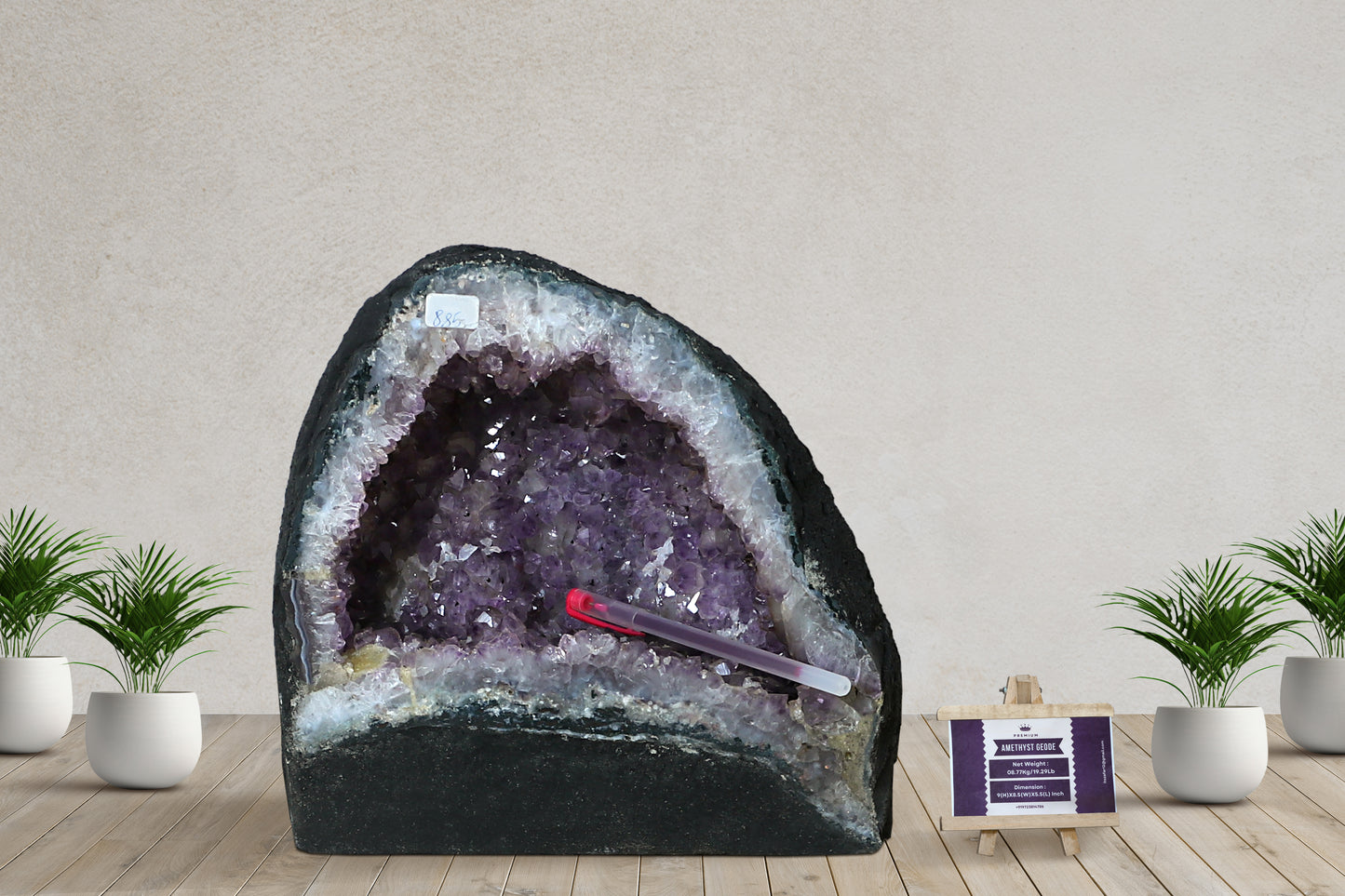 Amethyst Geode cathedral crystal cluster - 9(H)X8.5(W)X5.5(L) Inch(19.294Lb)