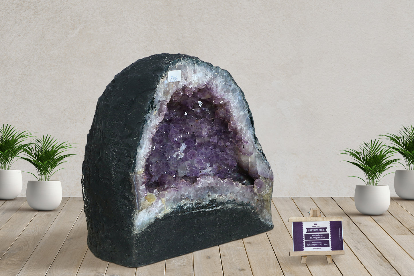 Amethyst Geode cathedral crystal cluster - 9(H)X8.5(W)X5.5(L) Inch(19.294Lb)