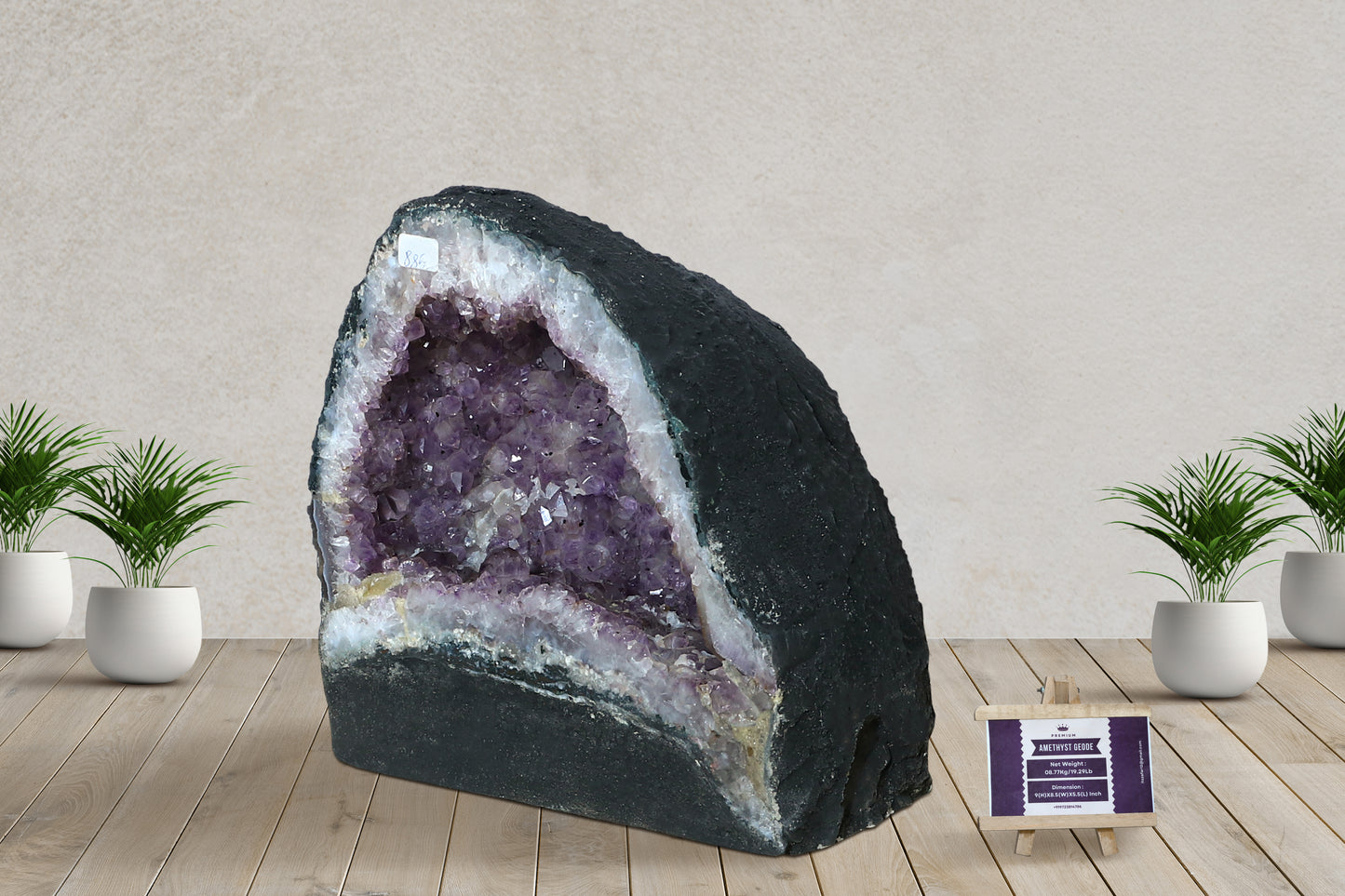 Amethyst Geode cathedral crystal cluster - 9(H)X8.5(W)X5.5(L) Inch(19.294Lb)