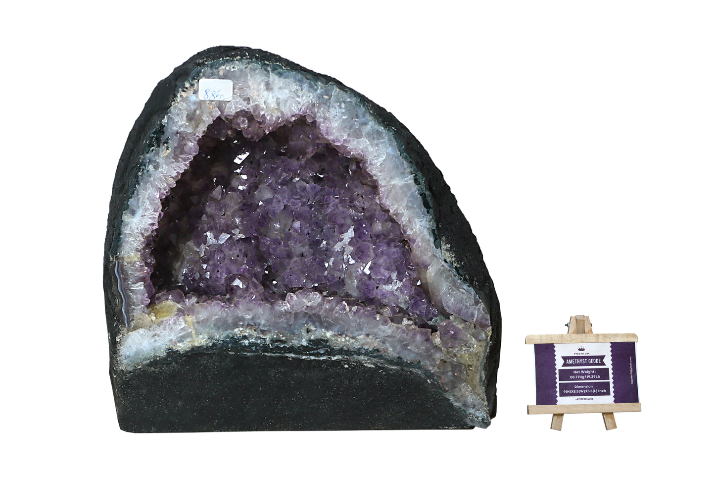 Amethyst Geode cathedral crystal cluster - 9(H)X8.5(W)X5.5(L) Inch(19.294Lb)