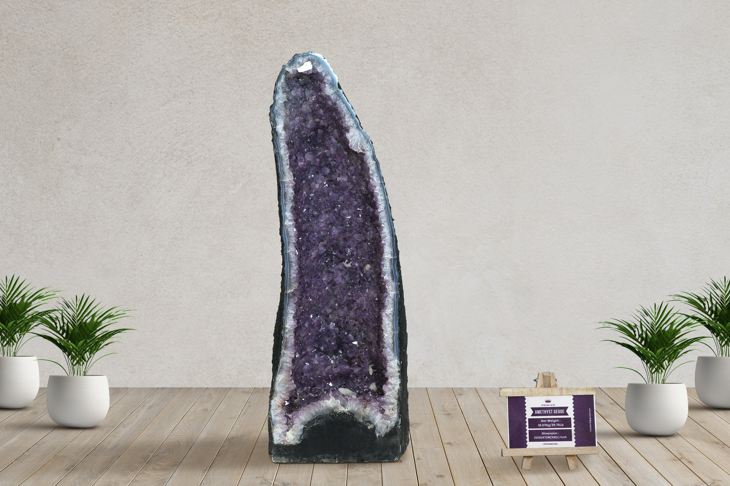 Amethyst Geode cathedral crystal cluster - 22(H)X7(W)X8(L)Inch(39.75Lb)