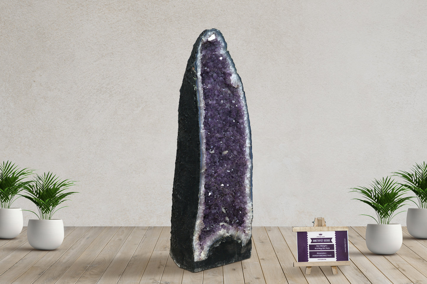Amethyst Geode cathedral crystal cluster - 22(H)X7(W)X8(L)Inch(39.75Lb)