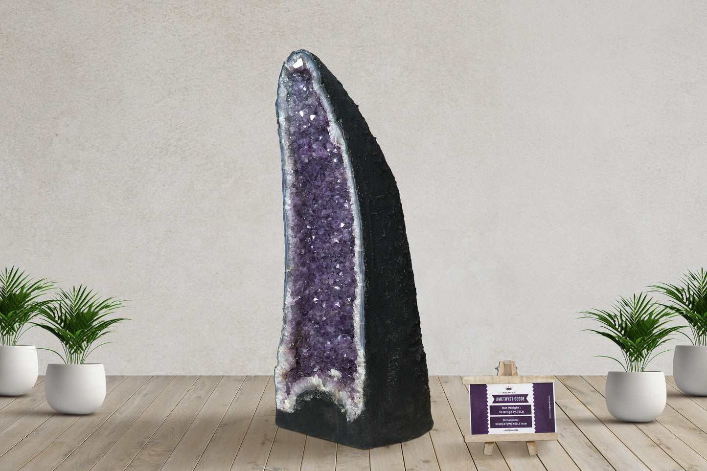 Amethyst Geode cathedral crystal cluster - 22(H)X7(W)X8(L)Inch(39.75Lb)