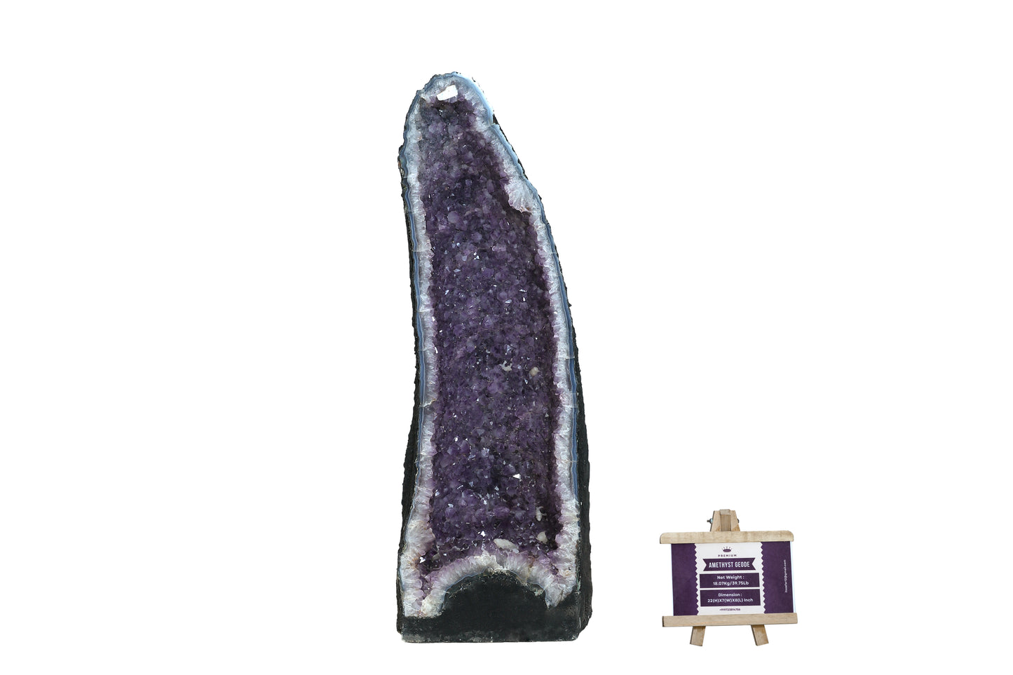 Amethyst Geode cathedral crystal cluster - 22(H)X7(W)X8(L)Inch(39.75Lb)