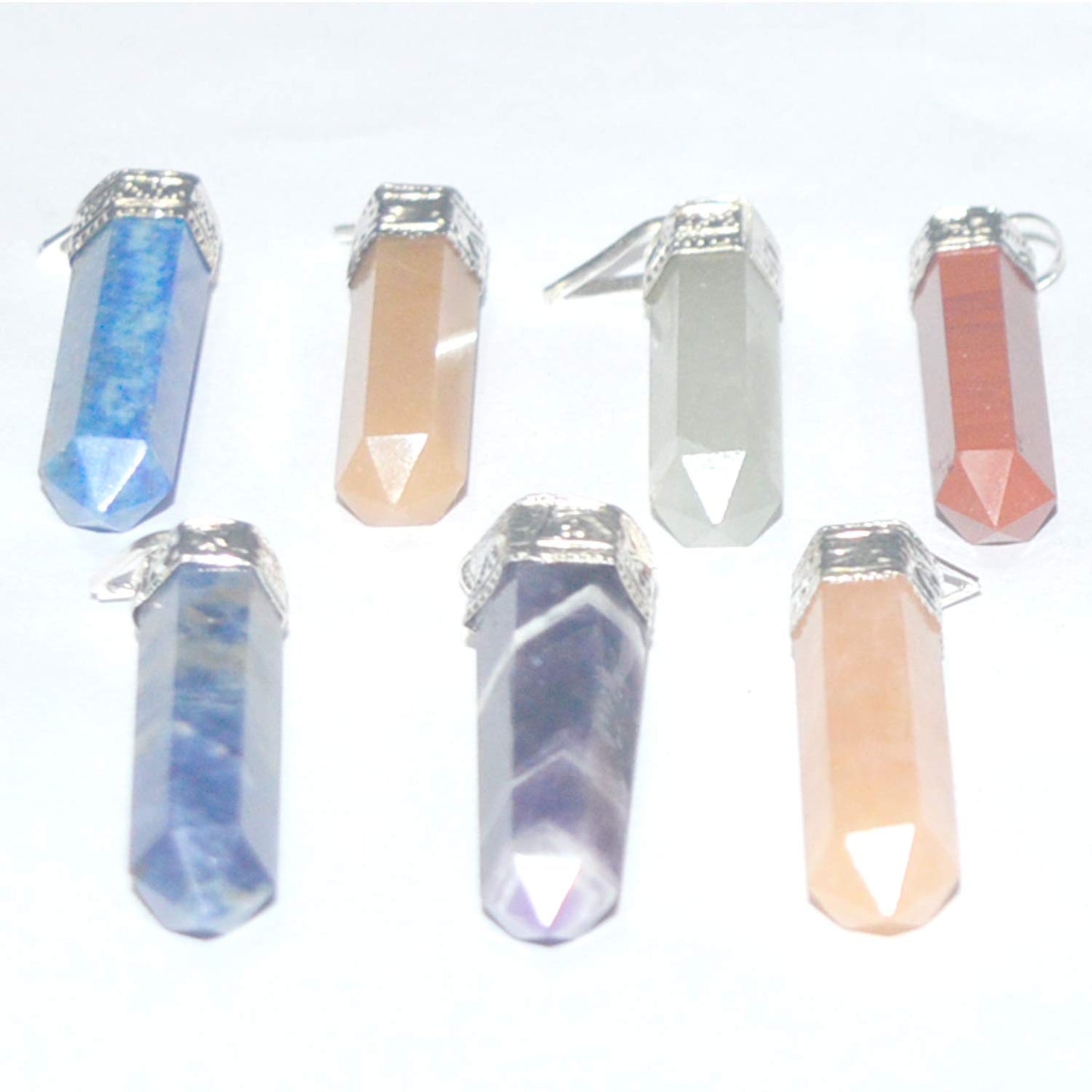 7 Chakra Pencil Pendant with Chain Pack of 7 Pieces