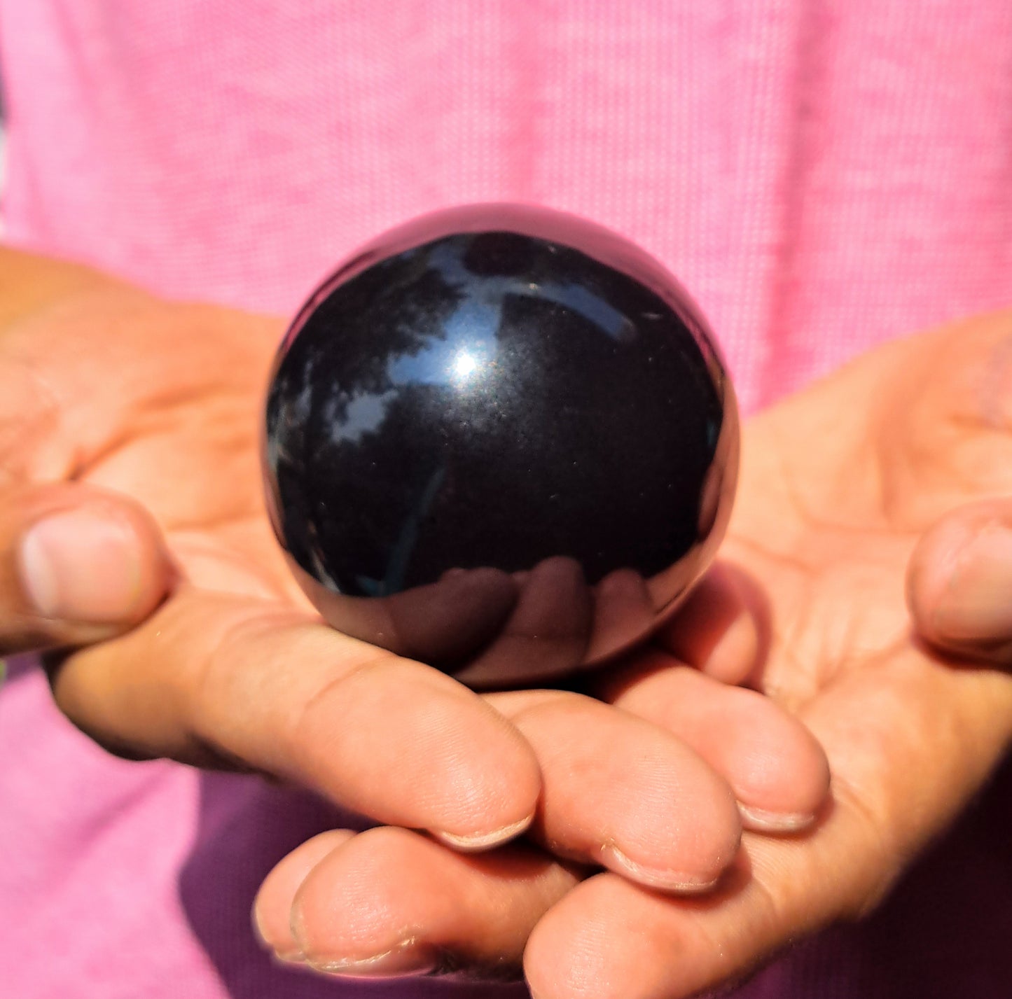 215g 53mm Black Obsidian Sphere Quartz Healing Ball