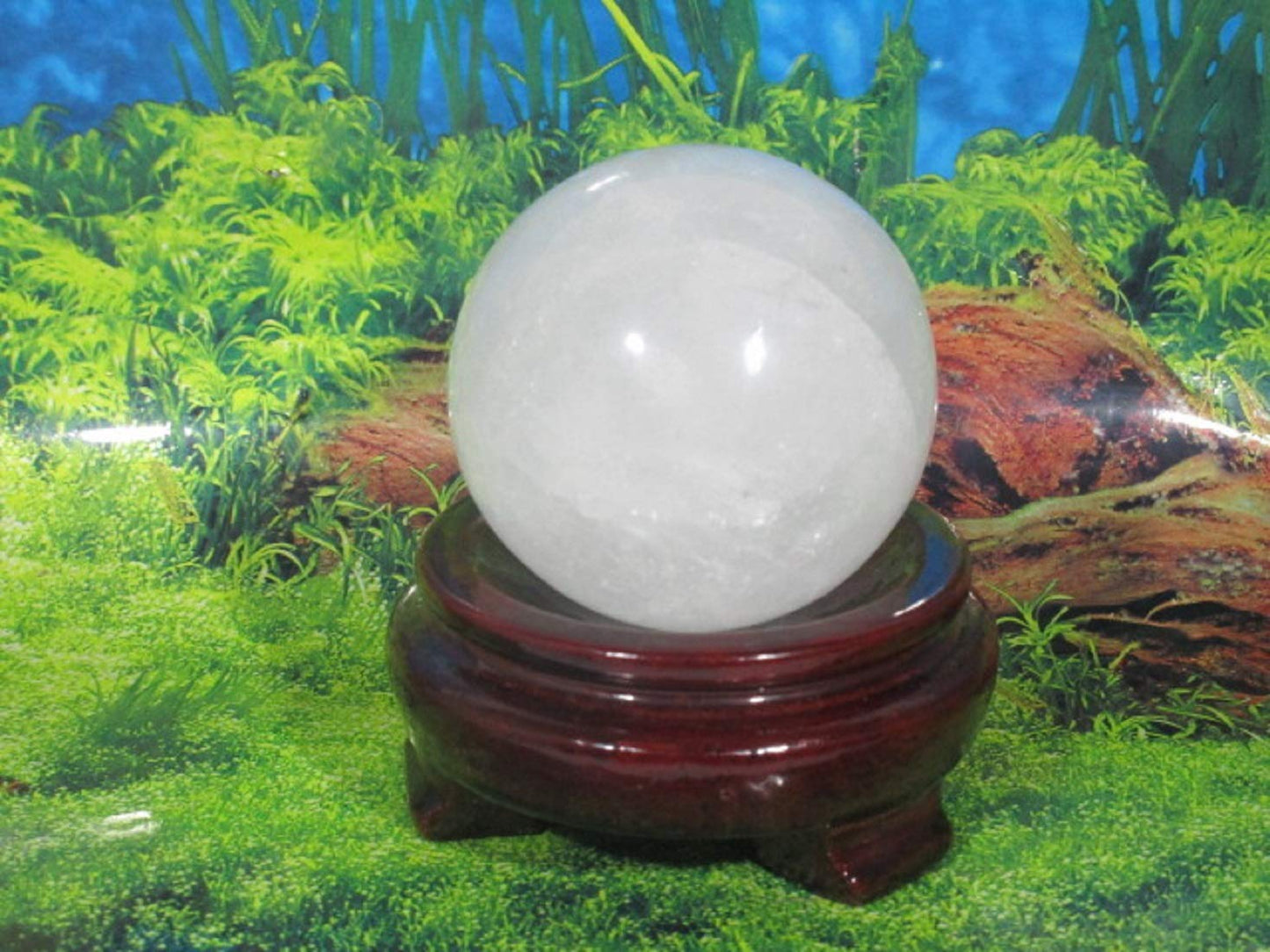 289g 64mm Natural Quartz Ice Crystal Sphere Quartz Healing Ball with Stand
