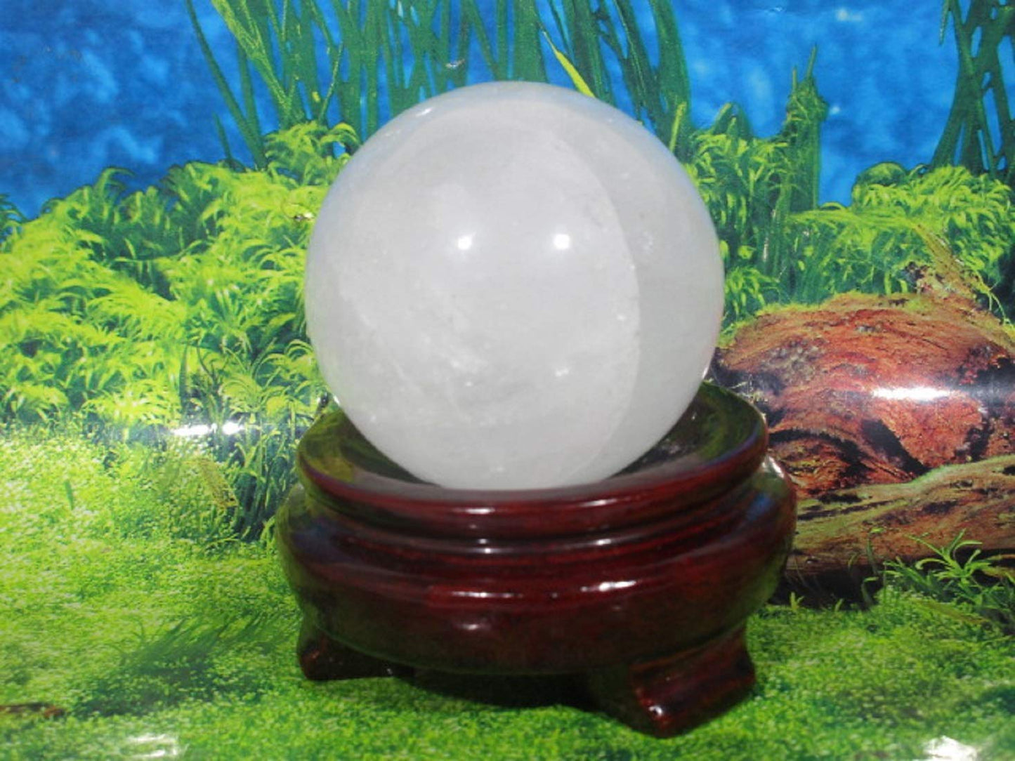 289g 64mm Natural Quartz Ice Crystal Sphere Quartz Healing Ball with Stand