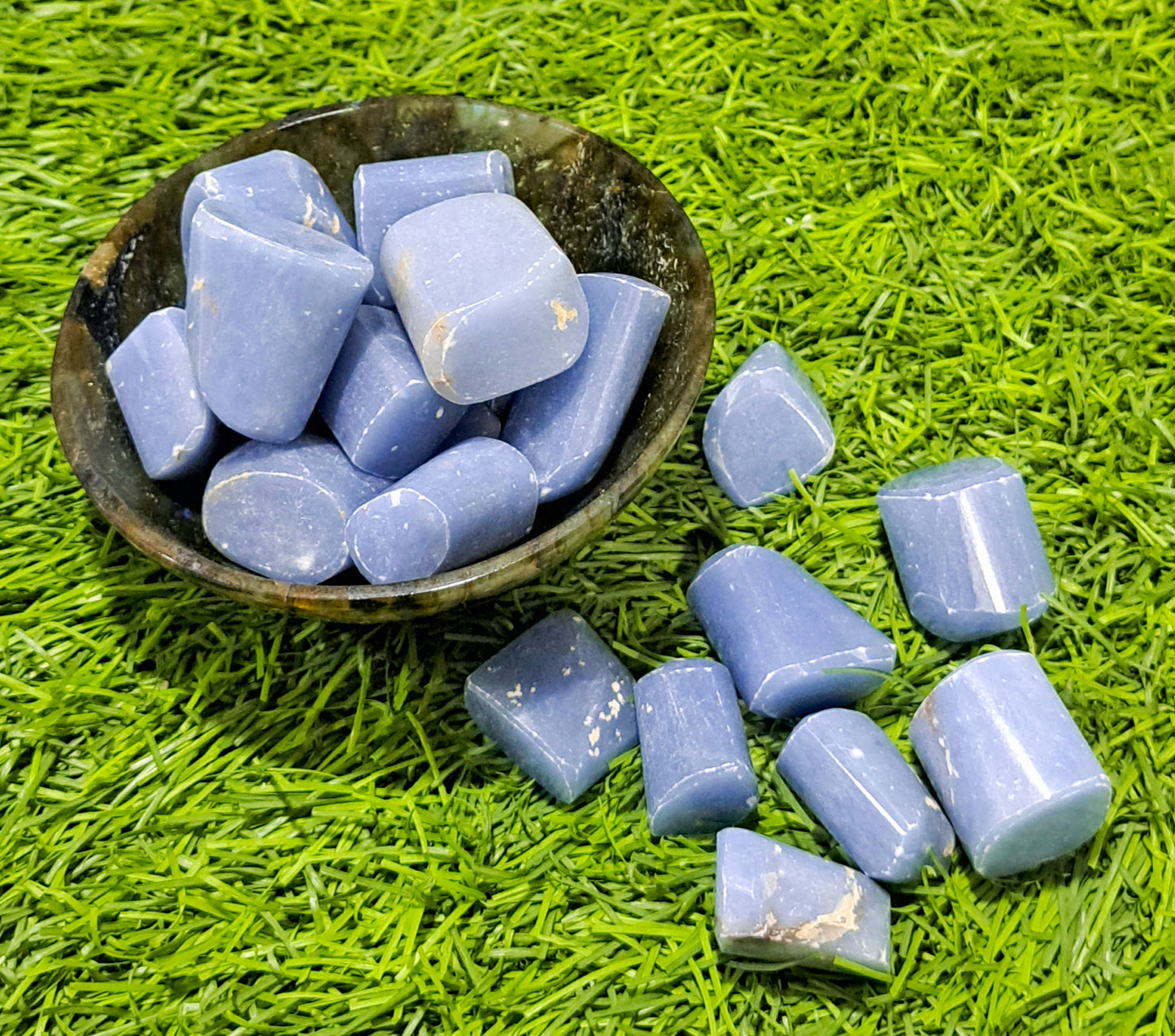 Angelite Tumbled|100GR |5-6Pc| |2.5-3 cm|Healing Tumbled Stones