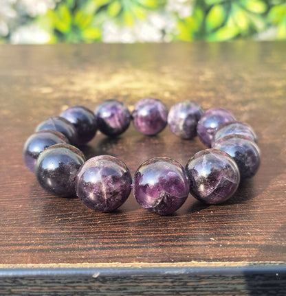 Big Amethyst 15mm Beads Bracelet