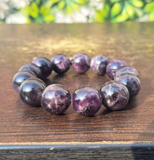 Big Amethyst 15mm Beads Bracelet