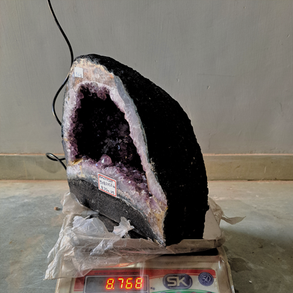 Amethyst Geode cathedral crystal cluster - 9(H)X8.5(W)X5.5(L) Inch(19.294Lb)