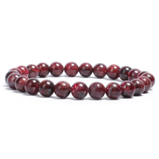 Almandine Garnet 8mm Beads Bracelet
