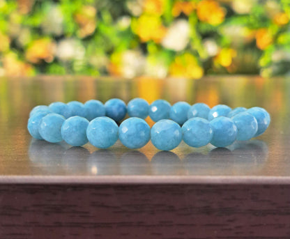 Amazonite Diamond Cut Beads(8mm) Bracelets