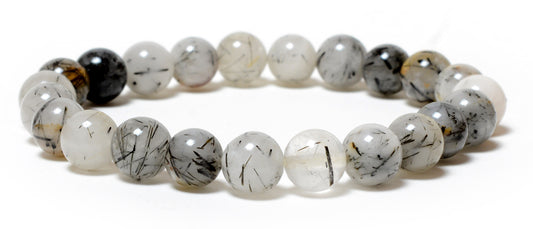 Black Tourmalated 08mm beads Bracelet