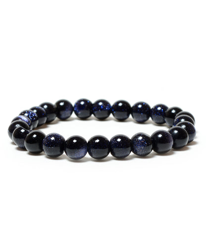 Blue Goldstone 8mm Beads Bracelet