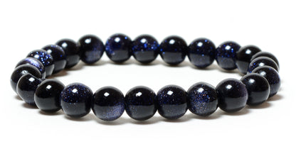 Blue Goldstone 8mm Beads Bracelet
