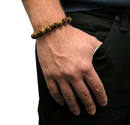 Brown Tiger Eye 08mm beads Bracelet