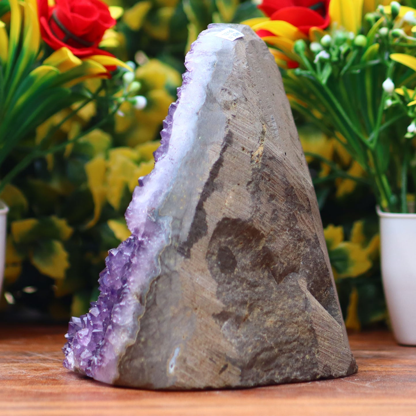 Amethyst Geode cathedral crystal cluster - 4.4X4.6X3.5 Inch(2.44Lb)