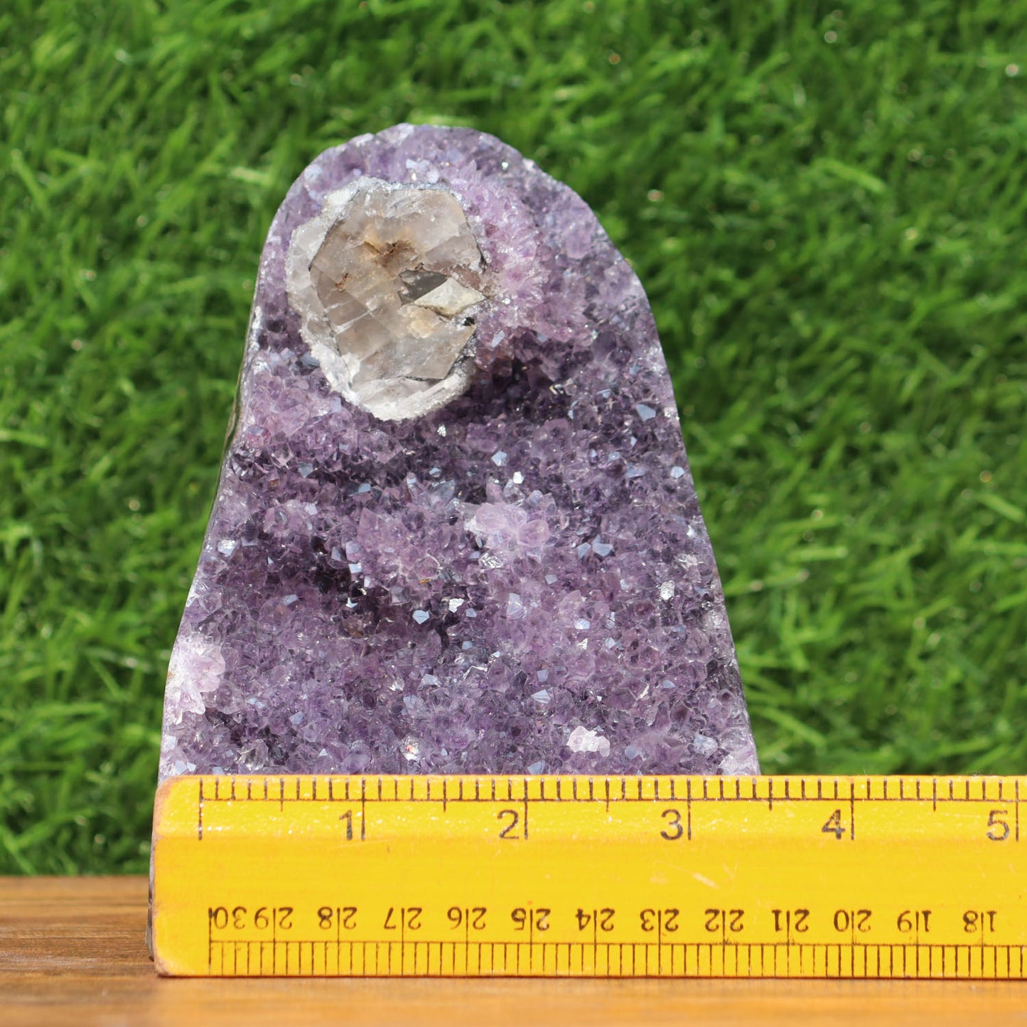 Amethyst Geode cathedral crystal cluster - 3.9X3.9X5 Inch(2.48Lb)