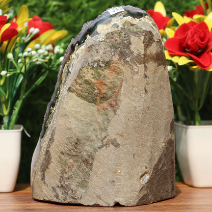 Amethyst Geode cathedral crystal cluster - 3.9X3.9X5 Inch(2.48Lb)