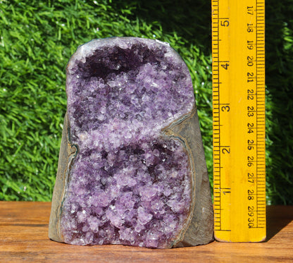 Amethyst Geode cathedral crystal cluster - 4.9X3.9X3.4 Inch(2.55Lb)