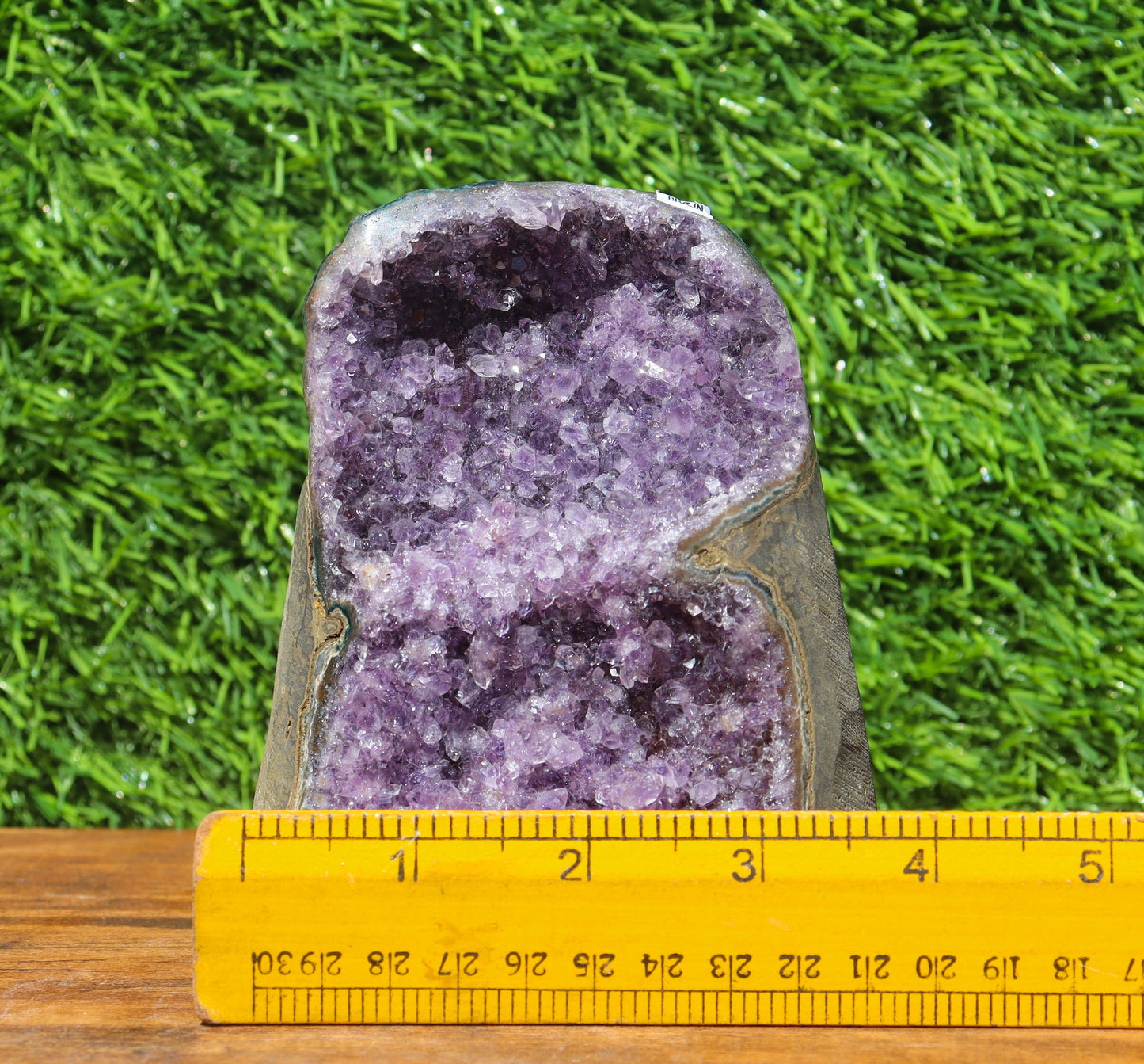 Amethyst Geode cathedral crystal cluster - 4.9X3.9X3.4 Inch(2.55Lb)