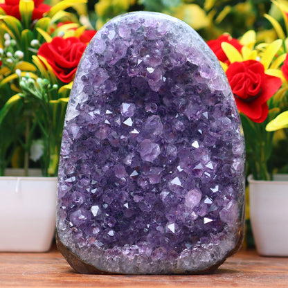 Amethyst Geode cathedral crystal cluster - 5.6X3.7X2.5 Inch(2.55Lb)