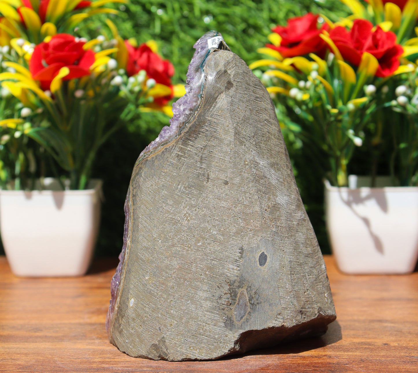 Amethyst Geode cathedral crystal cluster - 4.9X3.9X3.4 Inch(2.55Lb)