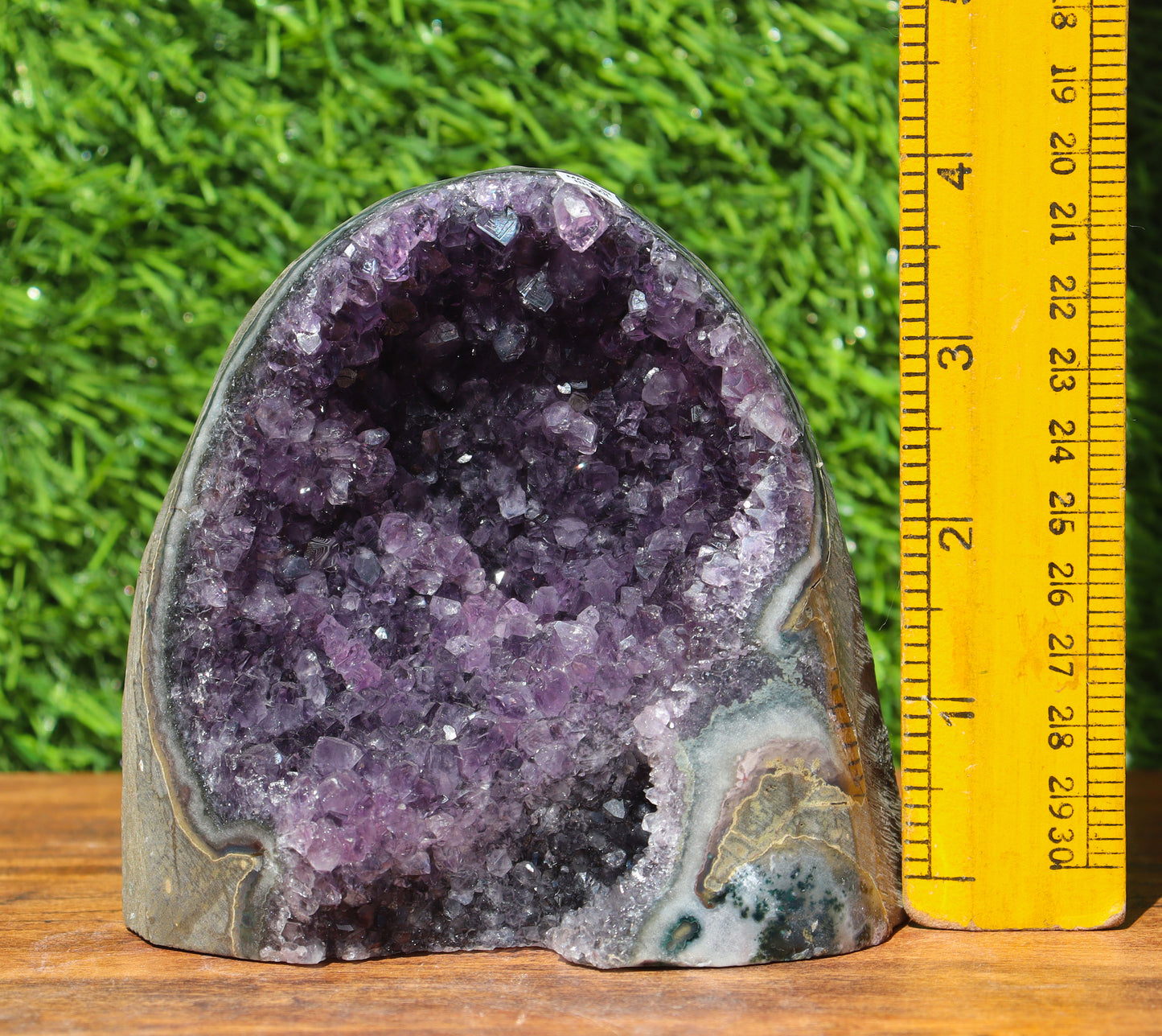Amethyst Geode cathedral crystal cluster - 4.4X4.2X3.6 Inch(2.67Lb)