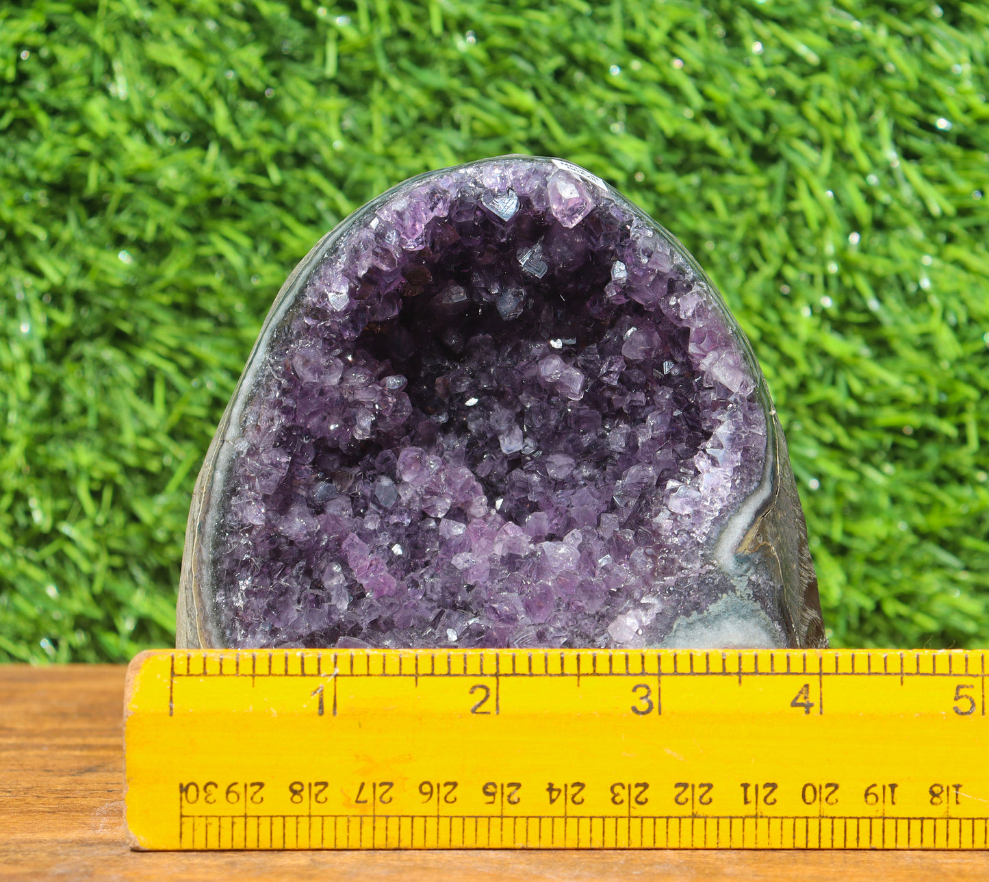 Amethyst Geode cathedral crystal cluster - 4.4X4.2X3.6 Inch(2.67Lb)