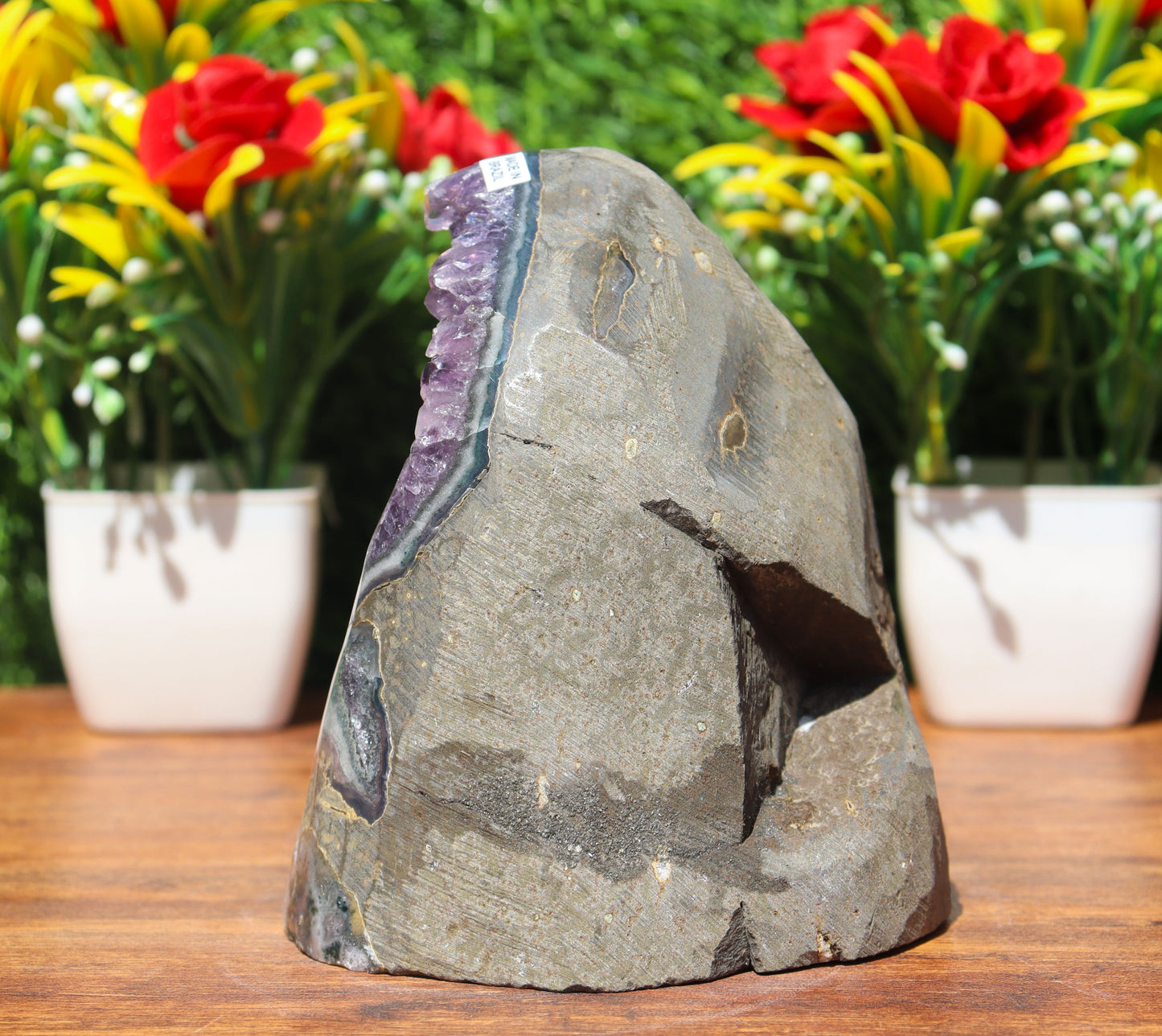 Amethyst Geode cathedral crystal cluster - 4.4X4.2X3.6 Inch(2.67Lb)