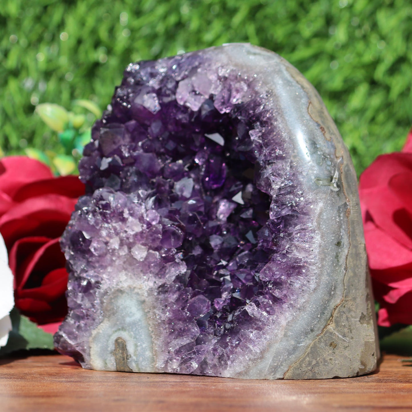Amethyst Geode cathedral crystal cluster - 4.72X3.5X4.5 Inch(2.7Lb)