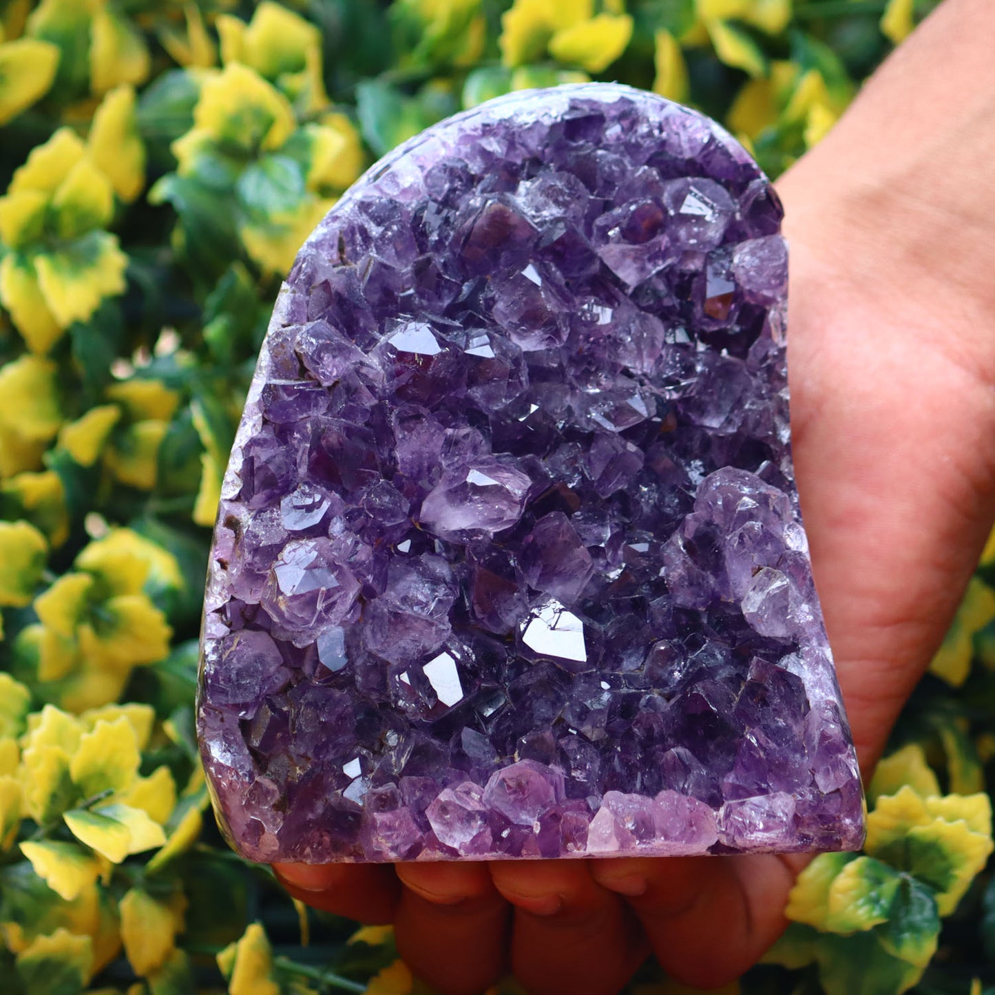 Amethyst Geode cathedral crystal cluster - 5X3.5X2.7 Inch(2.77Lb)