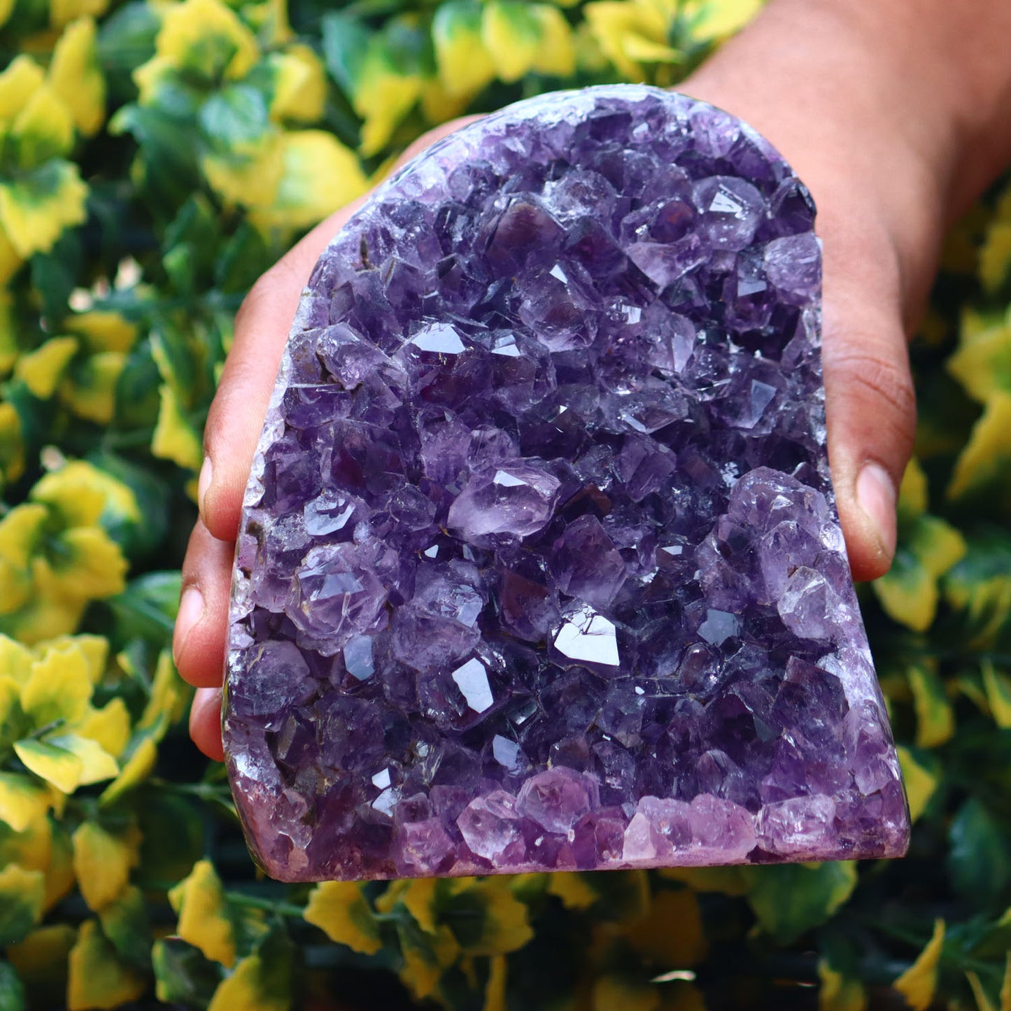Amethyst Geode cathedral crystal cluster - 5X3.5X2.7 Inch(2.77Lb)