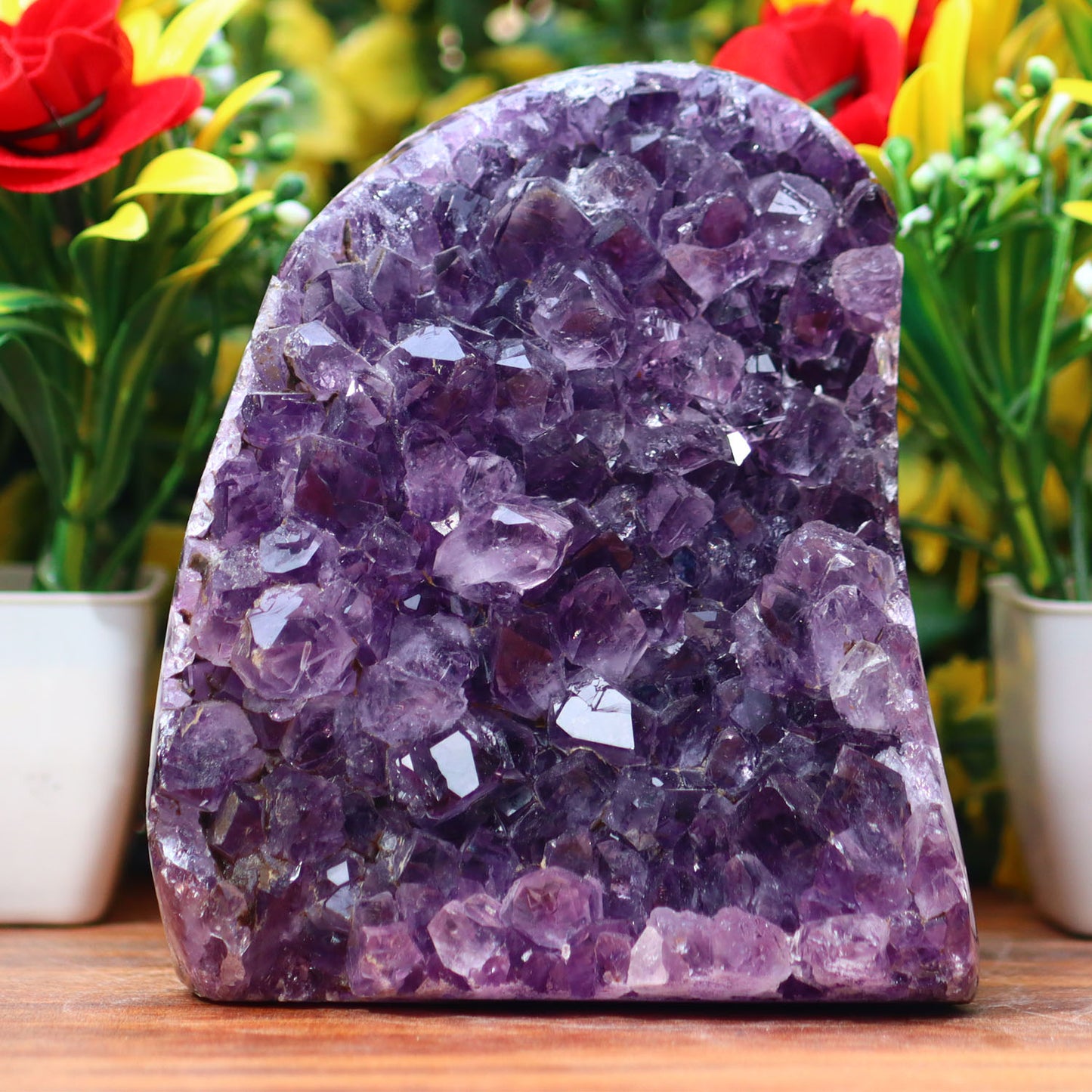 Amethyst Geode cathedral crystal cluster - 5X3.5X2.7 Inch(2.77Lb)