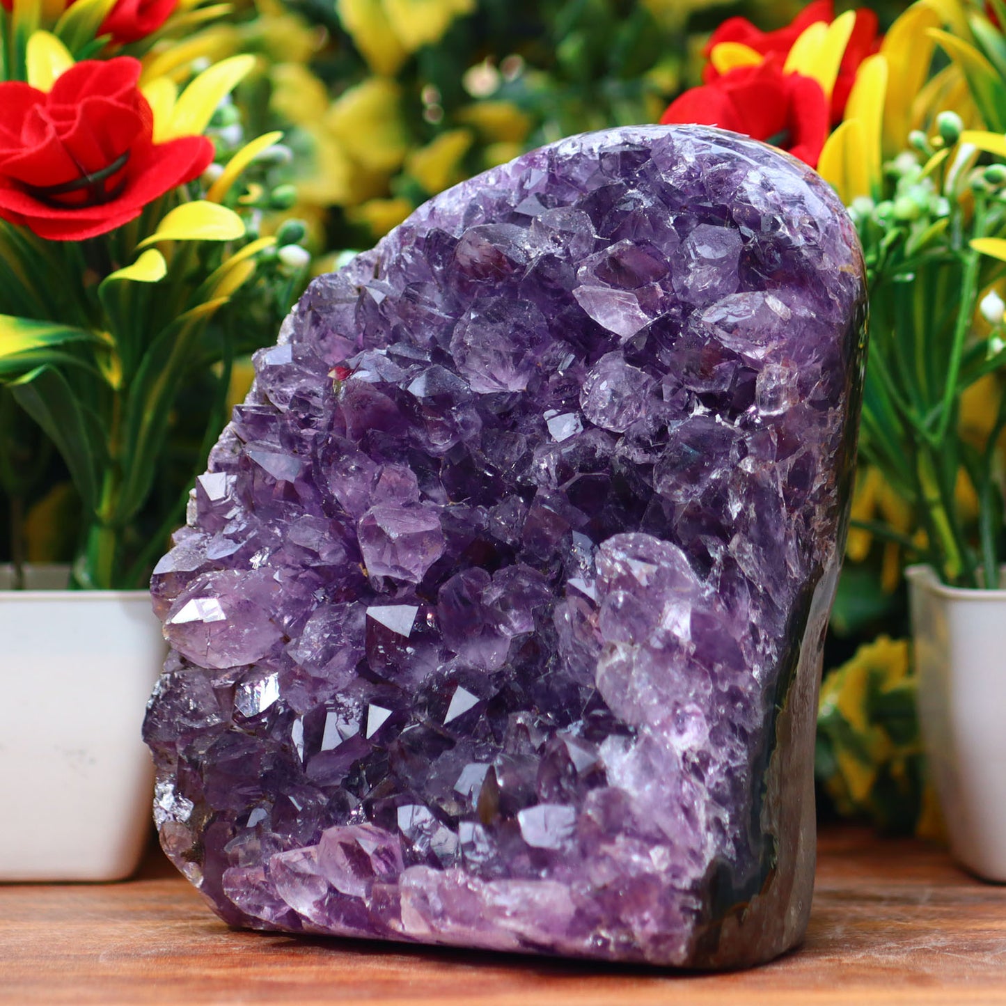 Amethyst Geode cathedral crystal cluster - 5X3.5X2.7 Inch(2.77Lb)